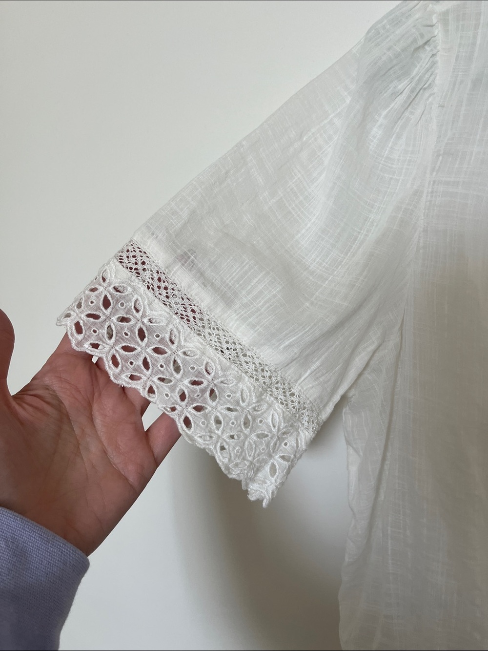 Gap Lace-Trim Puff Sleeve Shirt - Picture 5 of 10
